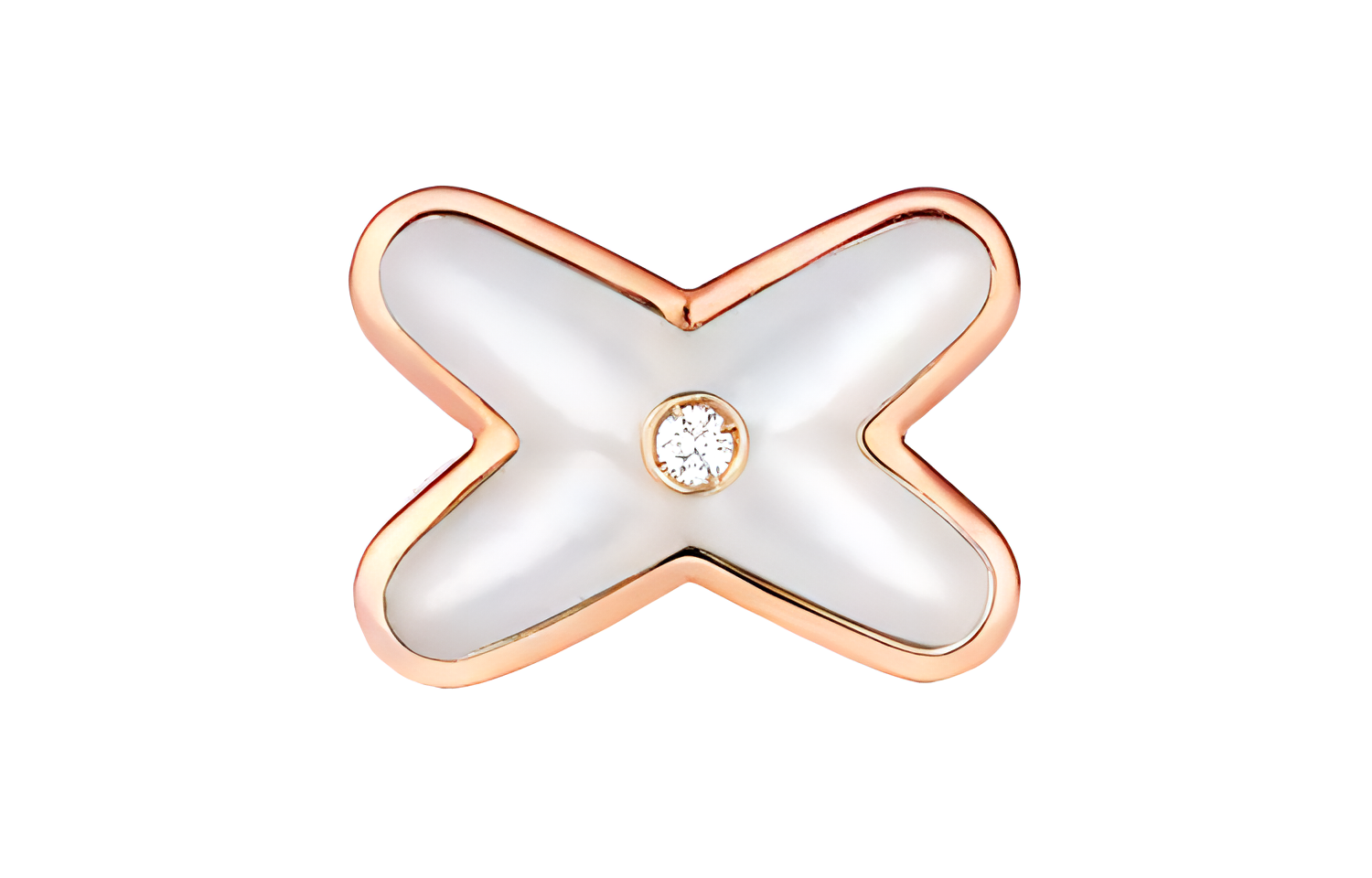 (Women) Chaumet Jeux de Liens Rose Gold Diamond Mother-of-Pearl  Earring Stud 083469