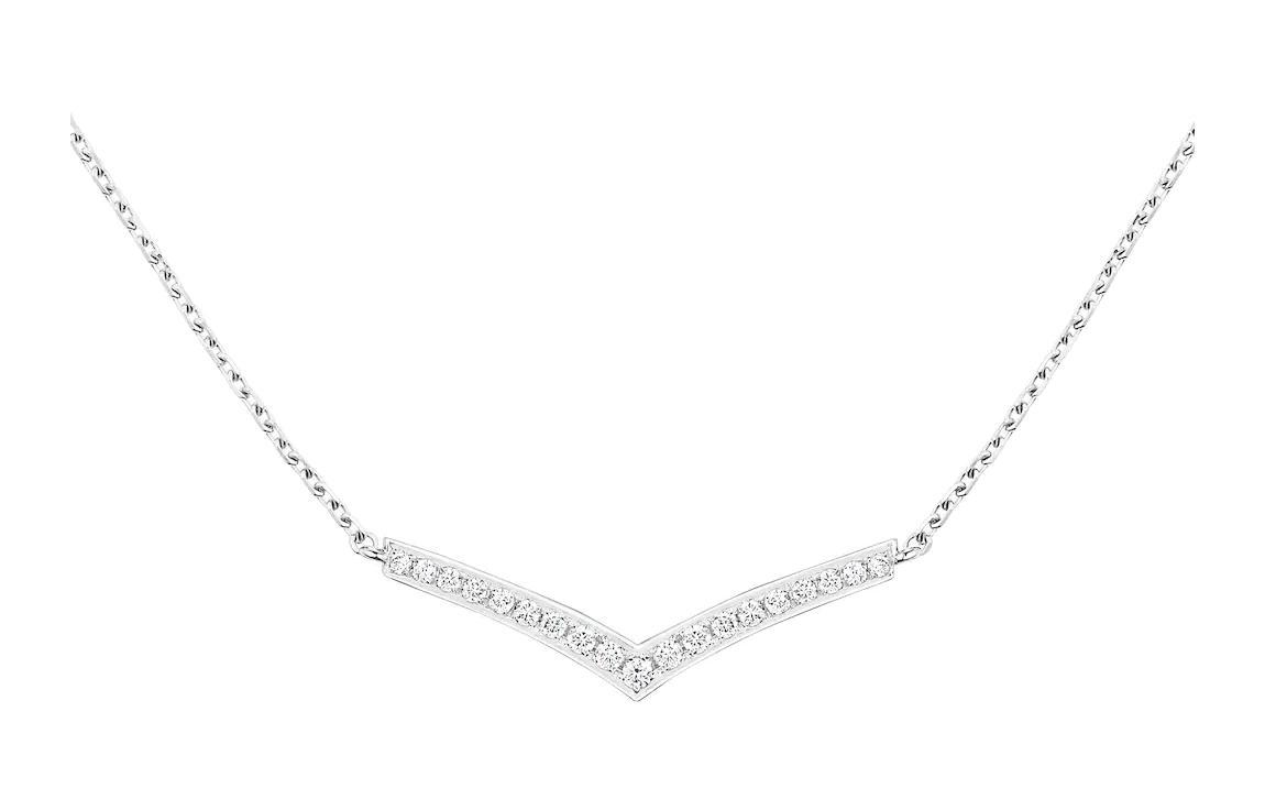 (Women) Chaumet Joséphine Aigrette Platinum Diamond Necklace  18K White Gold 084965