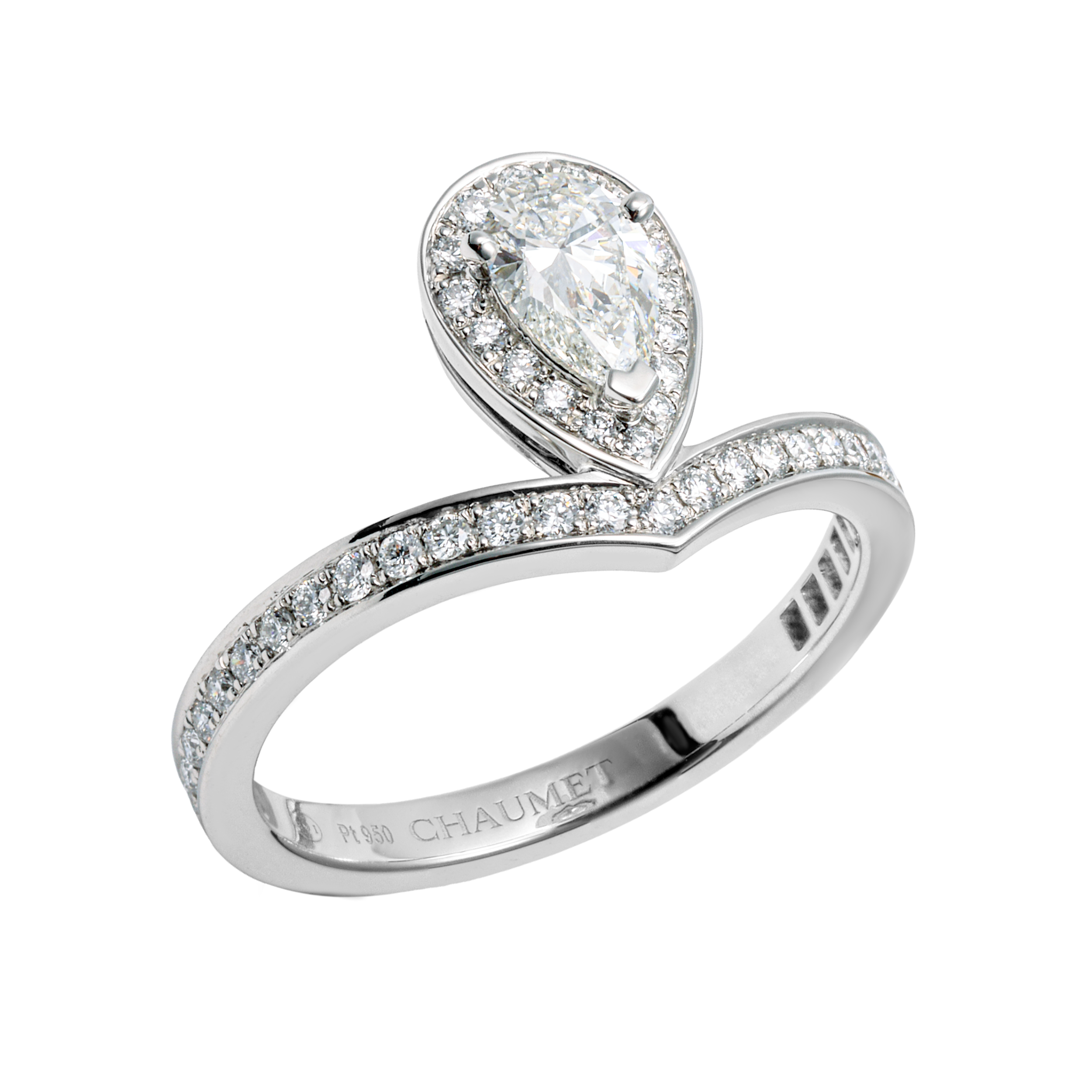 Lookbook (W) Cincin Elegan Chaumet Joséphine Aigrette dengan Berlian Tunggal. J84092