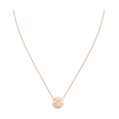 (Women) Chaumet Liens Diamond K Gold Necklace for Women - Round Link Collection. 084218