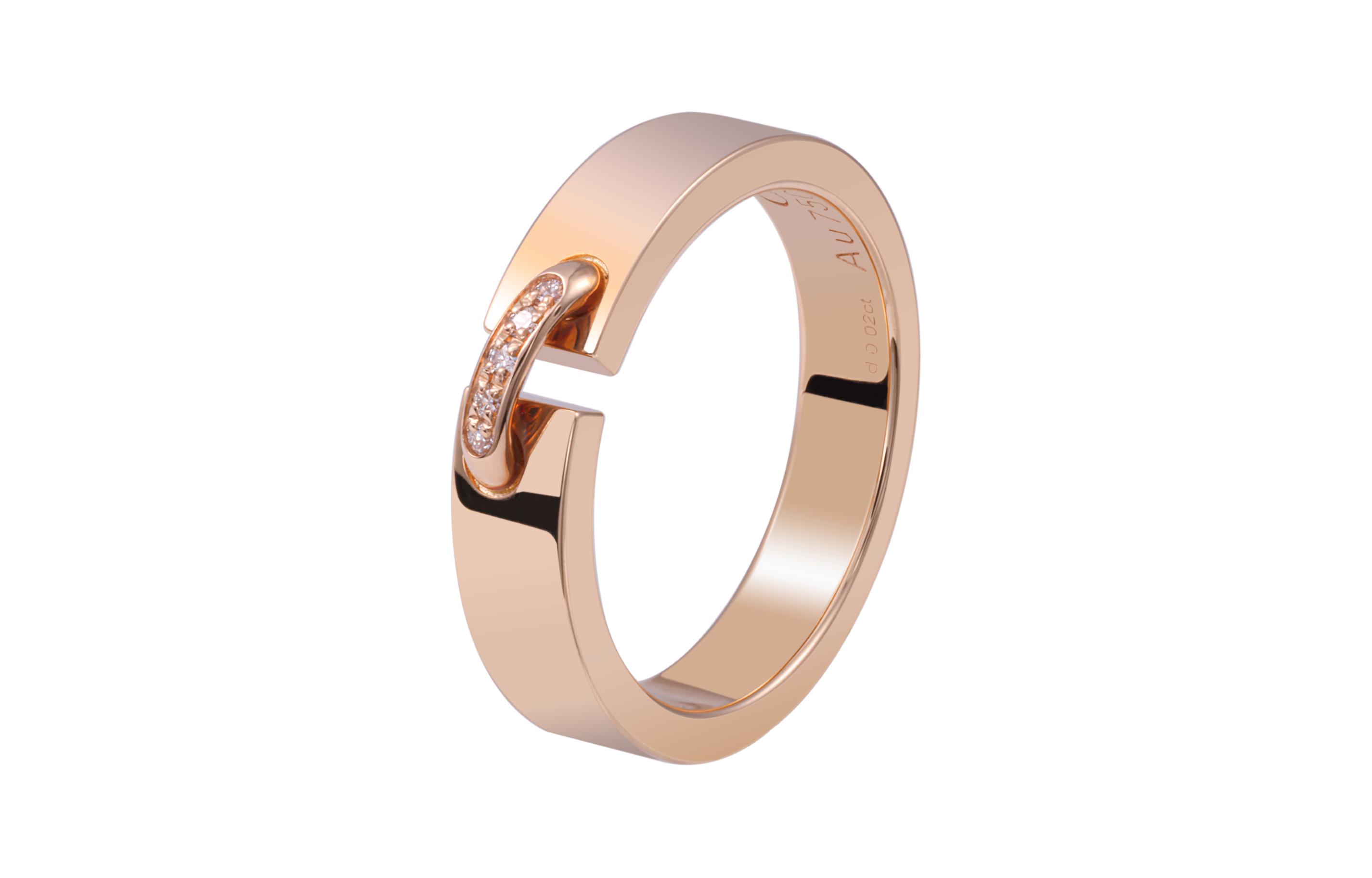(Women) Chaumet Liens Inséparables 18K Rose Gold Diamond Ring for Women 080542