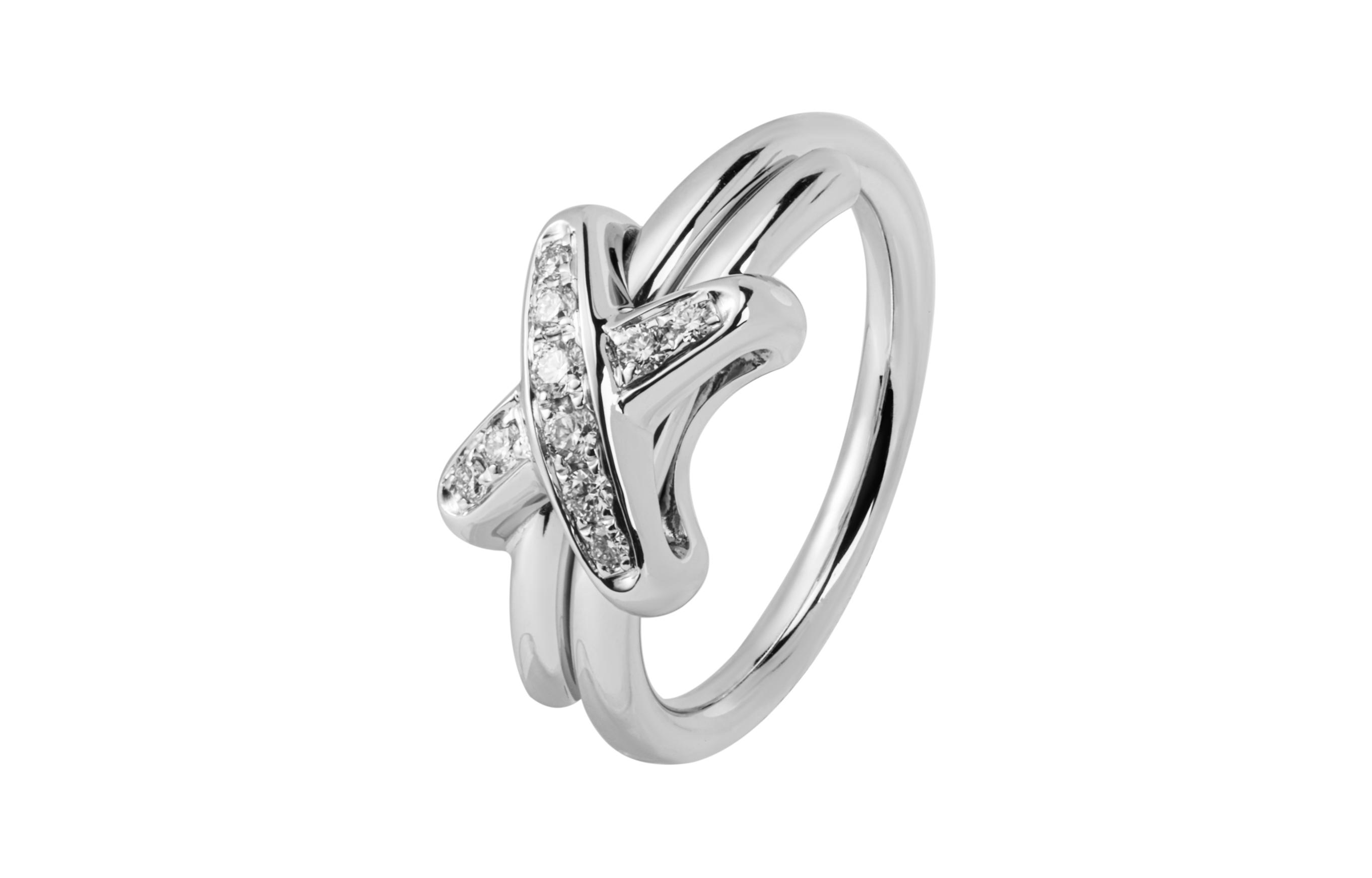 Order (W) Cincin Emas Putih Berlian Separuh Chaumet Liens Saiz Besar Perhiasan. 81240