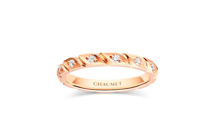 Lookbook (W) 쇼메 파리 여성용 18K 로즈 골드 다이아몬드 링 (0.14캐럿). 82726