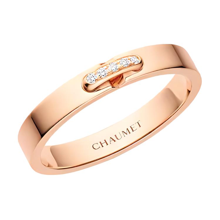 (Women) Chaumet Paris Liens Evidence 18K Rose Gold Diamond Ring for Women. 082560