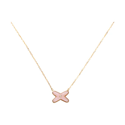 (Women) Chaumet Paris Liens Opal Diamond Pendant Necklace 18K Rose Gold for Women Pink 082996