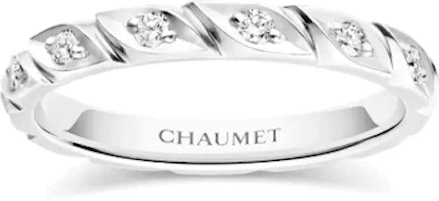 (W) Cincin Berlian Platinum Chaumet Paris Torsade Perak untuk Wanita. 82724 Lookbook (W) Cincin Berlian Platinum Chaumet Paris Torsade Perak untuk Wanita. 82724