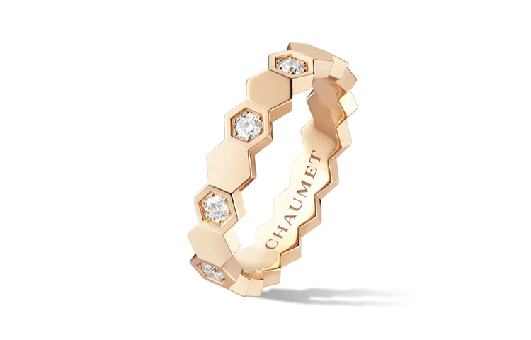 Order (W) 尚美巴黎玫瑰金钻石蜂巢K金女士戒指 84677