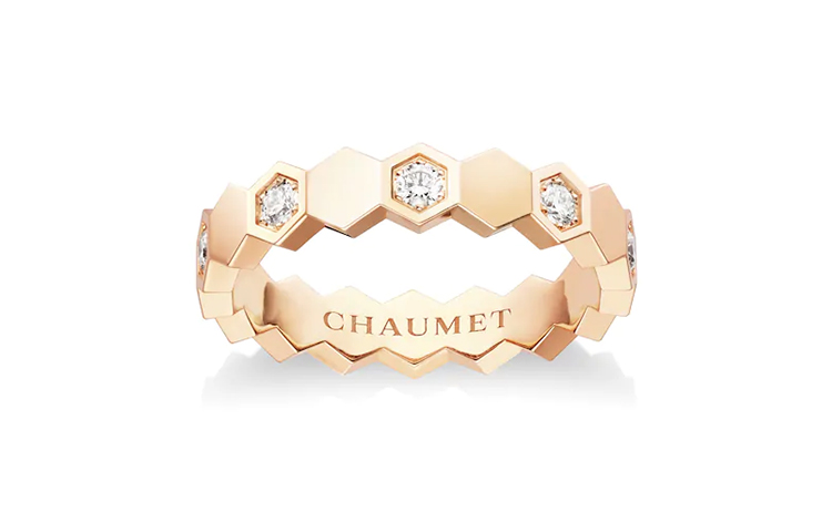 Lookbook (W) 尚美巴黎玫瑰金钻石蜂巢K金女士戒指 84677