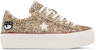 (W) Chiara Ferragni x Converse One Star Platform Ox 'Gold Glacier Blue' Emas Biru Glasiar. 562026C