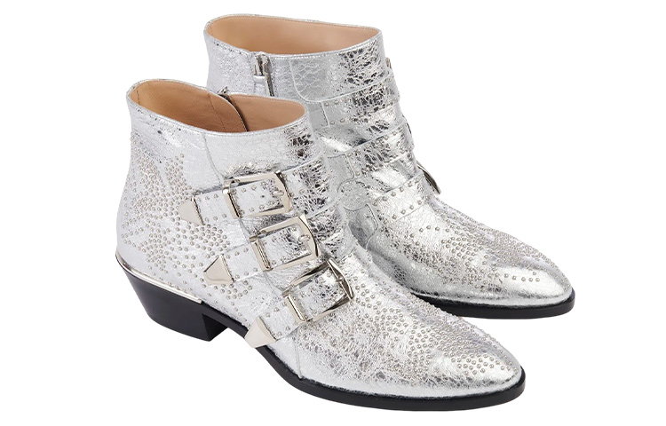 Order (W) 끌로에 실버 지퍼 앵클부츠 (Chloé Silver Zip Ankle Boots) C23U134DV9DL