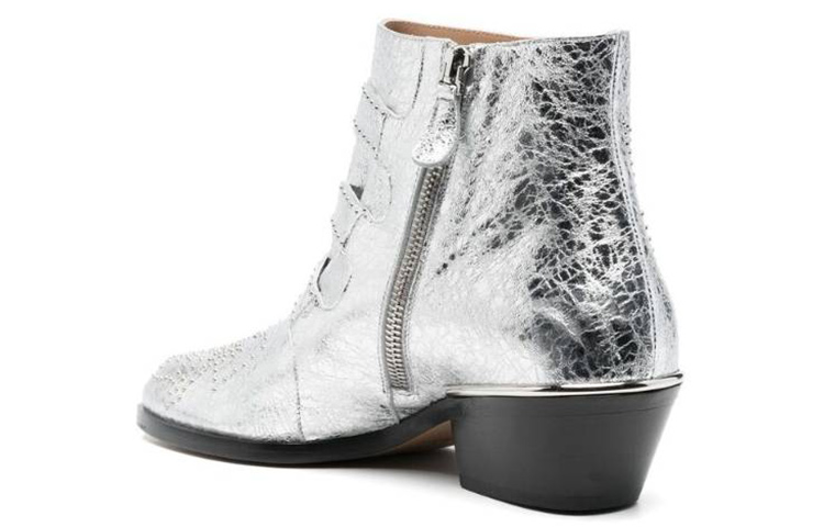 Lookbook (W) 끌로에 실버 지퍼 앵클부츠 (Chloé Silver Zip Ankle Boots) C23U134DV9DL