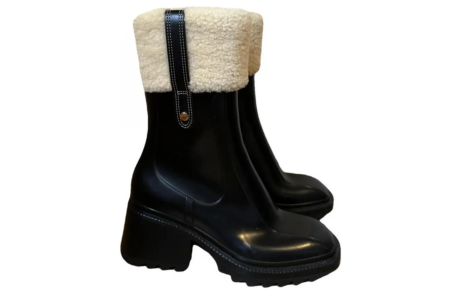 (W) Chloé Ankle Boots 'Black Fur Trim' 圖 4