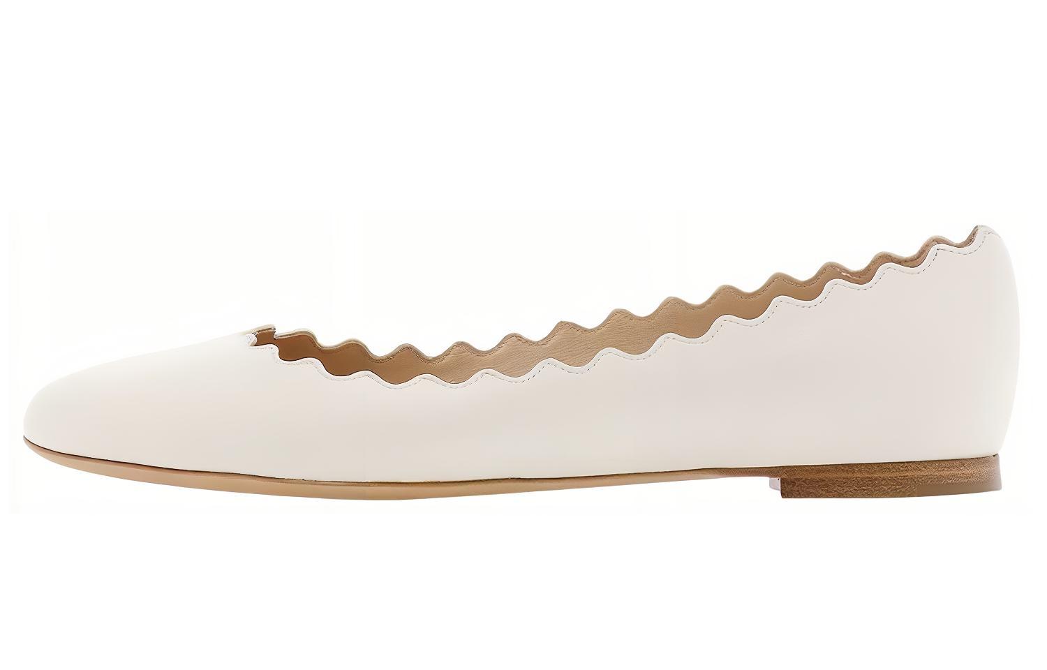 (W) Chloé Ballet Flats 'White Leather'