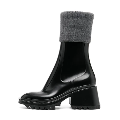(W) Chloé Betty Rain Boot 'Black PVC'