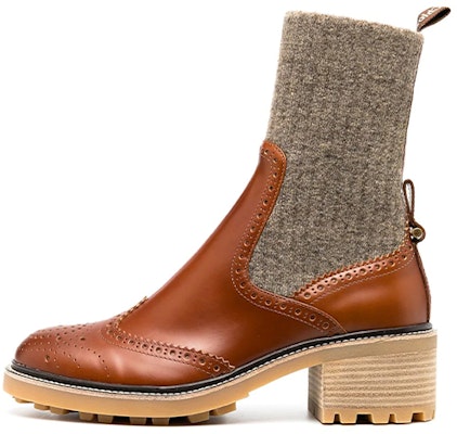 (Women) Chloé Chelsea Boots 'Carved Detail Brown' CHC20W375N4-236 Buy (Women) Chloé Chelsea Boots 'Carved Detail Brown' CHC20W375N4-236