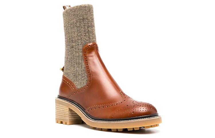 Order (W) 蔻依雕刻细节棕色切尔西靴 CHC20W375N4-236