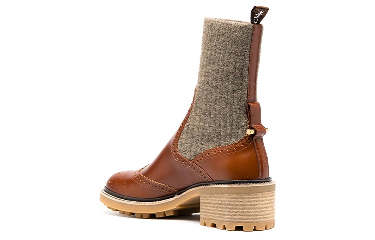 Shop (W) 蔻依雕刻细节棕色切尔西靴 CHC20W375N4-236