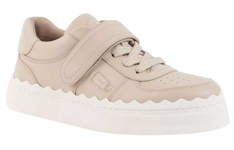 (W) Chloé Fashion Leather Sneakers 'Beige' 圖 3
