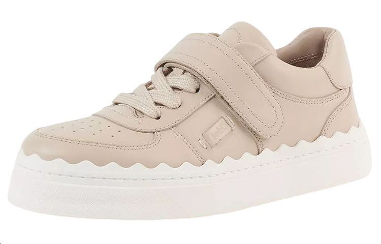 (W) Chloé Fashion Leather Sneakers 'Beige' 圖 4