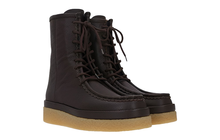 (W) Chloé Jamie 'Brown Textured Leather Lace-Up Ankle Boot' 圖 4