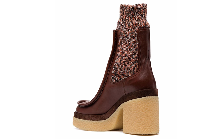 (W) Chloé Jamie 'Warm CMFT Rib Knit Short Boot Brown' 圖 3