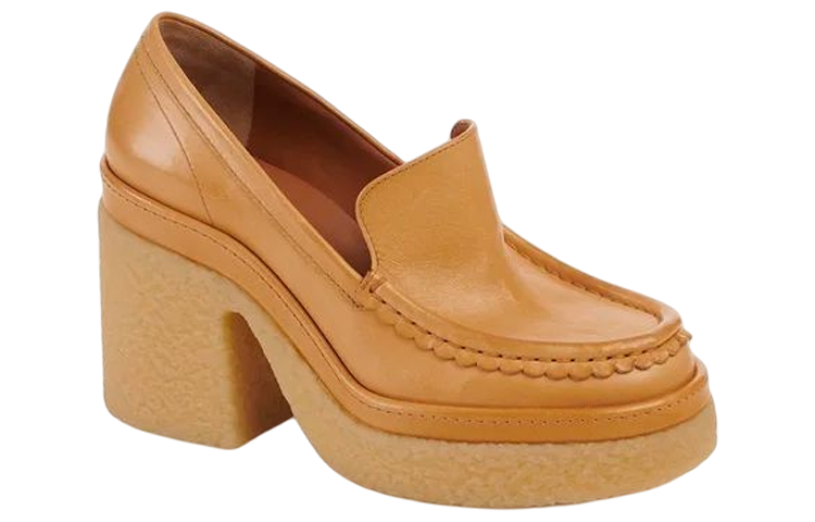 Order (W) Chloé Jamie Penny ''Hoge Hak Ronde Neus Geel-Bruin'' CHC21W524D5214