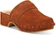 (W) Sandal Chloé Joy 'Kulit Velor Coklat dengan Tapak Kayu' CHC22S578T9244