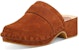 (W) Sandal Chloé Joy 'Kulit Velor Coklat dengan Tapak Kayu' CHC22S578T9244