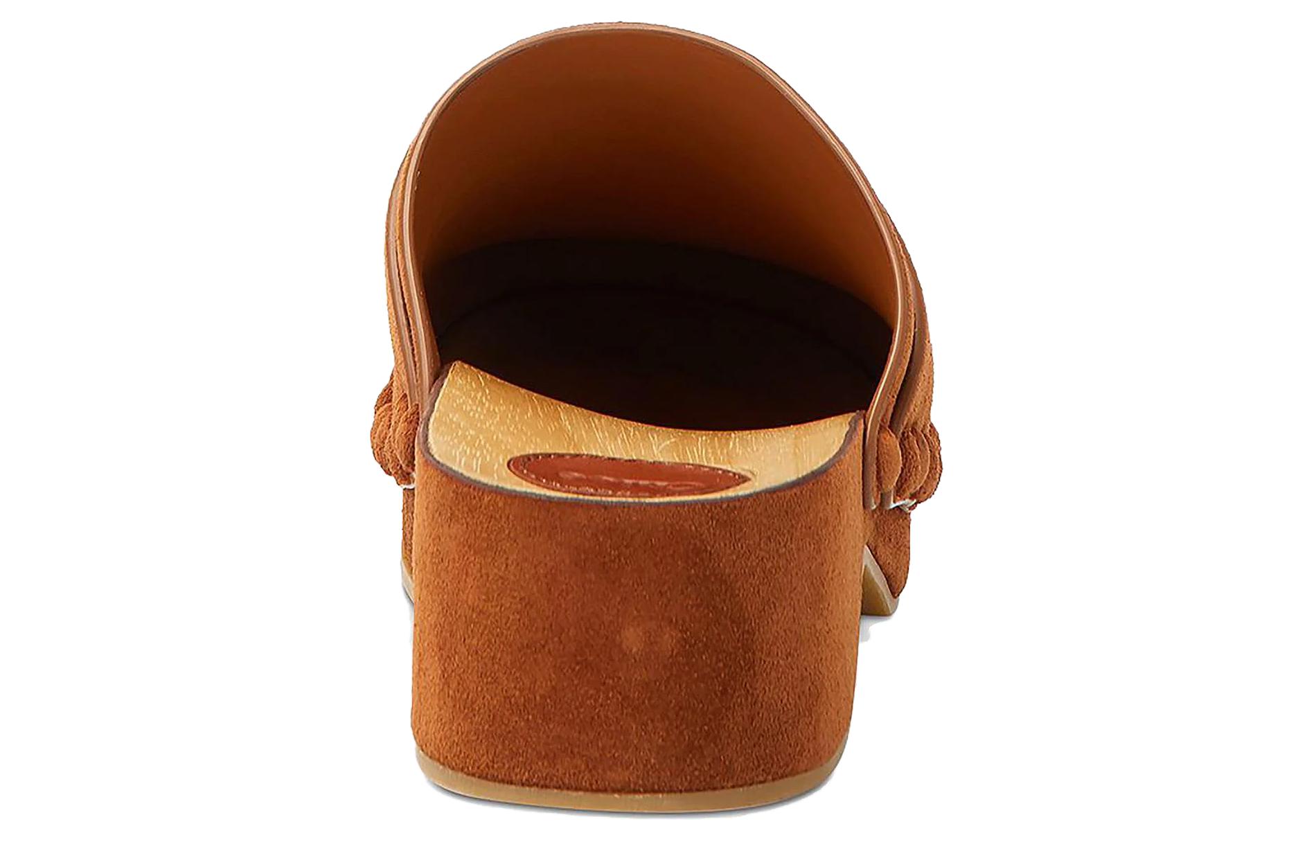 Purchase (W) Sandalias Chloé Joy 'Cuero Terciopelo Marrón con Suela de Madera' CHC22S578T9244