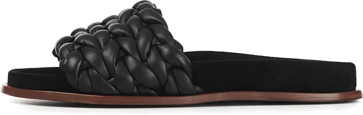 (Women) Chloé Kacey Leather Woven Slide 'Black' CHC22S557X6001 Buy (Women) Chloé Kacey Leather Woven Slide 'Black' CHC22S557X6001