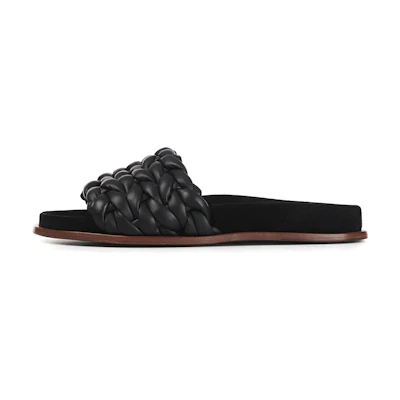 (W) Chloé Kacey Leather Woven Slide 'Black'