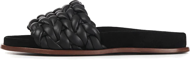 (Women) Chloé Kacey Leather Woven Slide 'Black' CHC22S557X6001 (Women) Chloé Kacey Leather Woven Slide 'Black' CHC22S557X6001