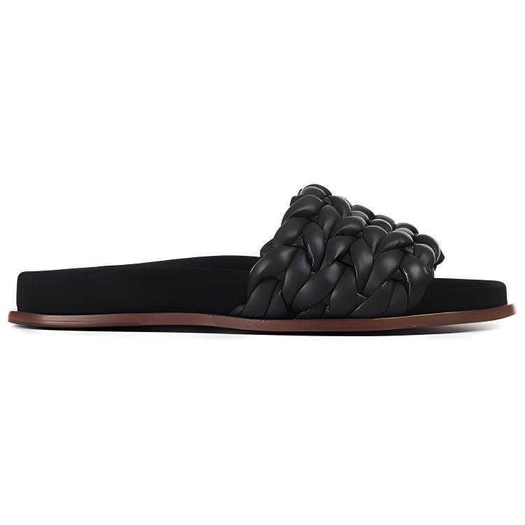 Order (Women) Chloé Kacey Leather Woven Slide 'Black' CHC22S557X6001