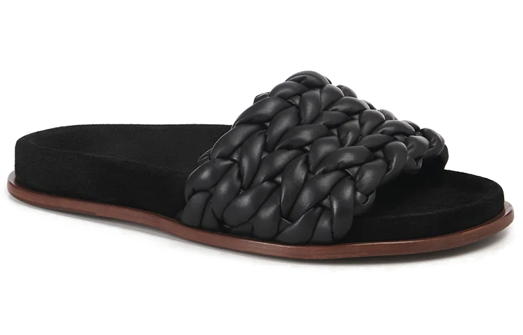 Lookbook (W) クロエ　Kaceyレザー織りスライド (黒) CHC22S557X6001