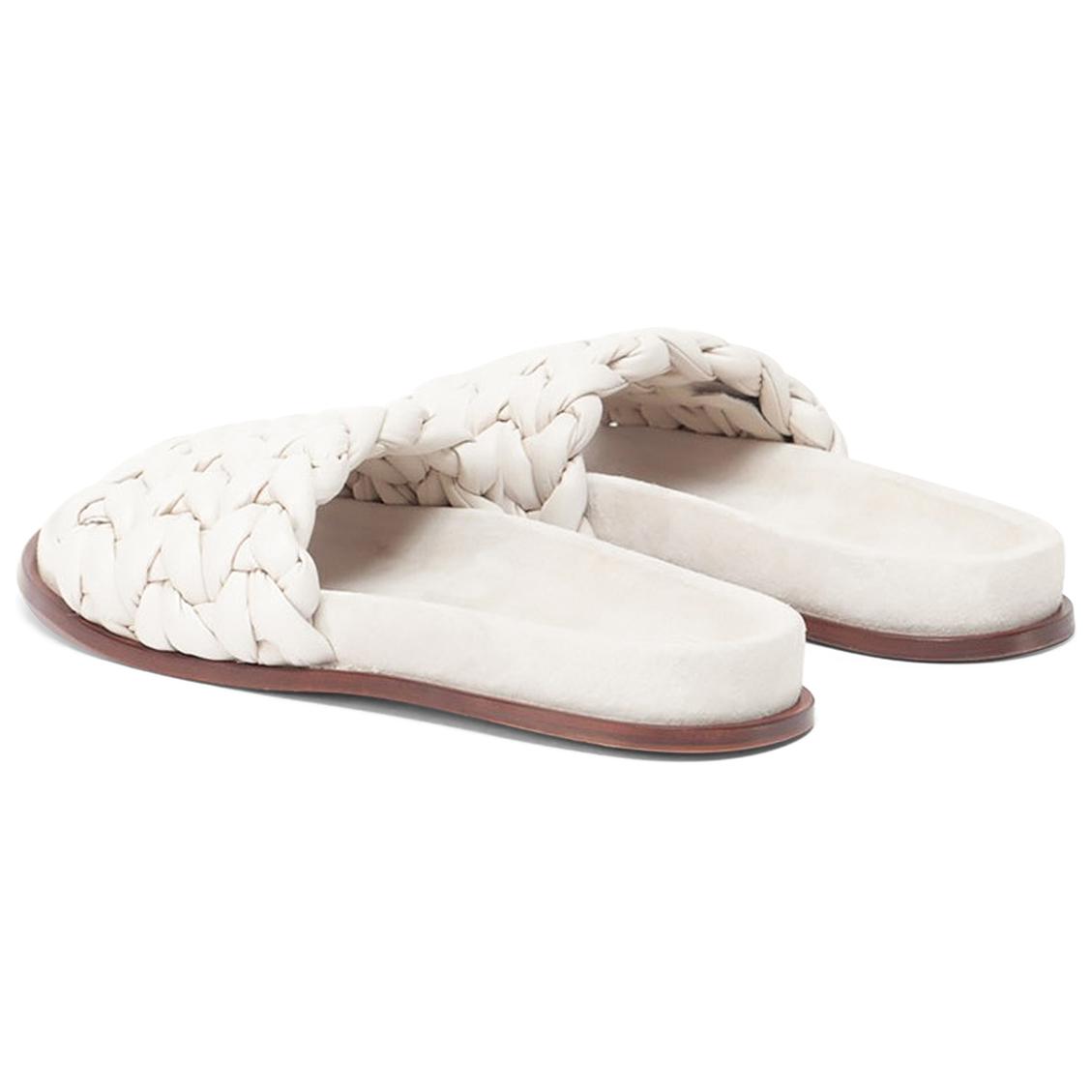 (W) Chloé Kacey Leather Woven Slide 'White' 圖 3