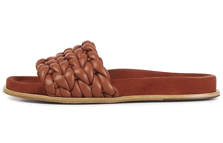 (Women) Chloé Kacey Woven Leather Slide 'Red' CHC22S557X6841
