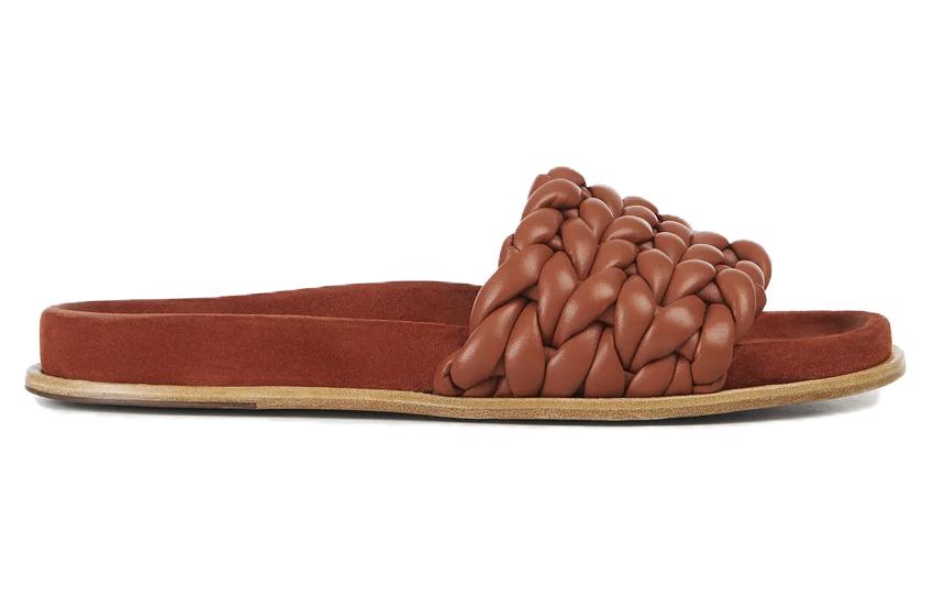 Order (W) Chloé Kacey Sandal Kulit Anyaman 'Merah' CHC22S557X6841