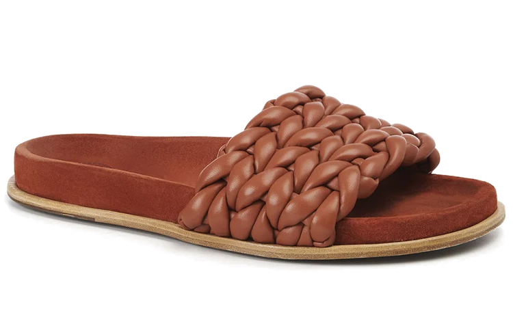 Lookbook (Women) Chloé Kacey Woven Leather Slide 'Red' CHC22S557X6841