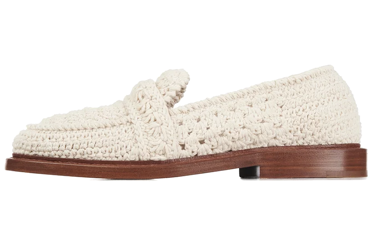 (W) Chloé Kalya Flat 'Crochet White'
