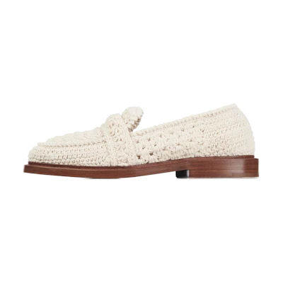 (W) Chloé Kalya Flat 'Crochet White'