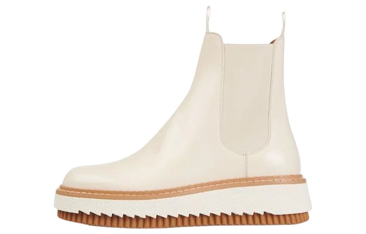 (W) Chloé Kurtys Chelsea Boot 'Glossy White Calfskin'
