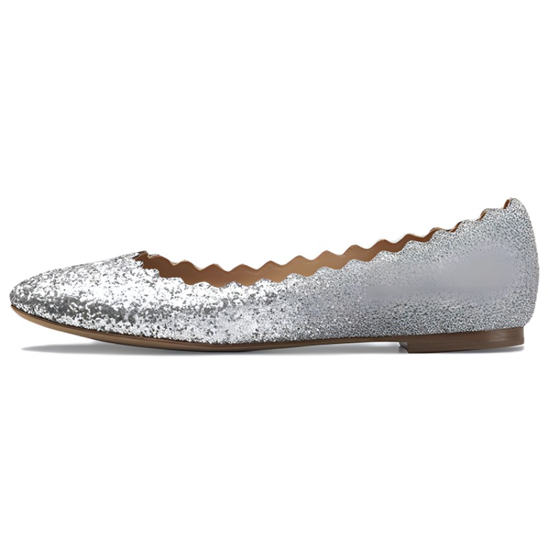 (W) Chloé Lauren Ballet Flat 'Silver'