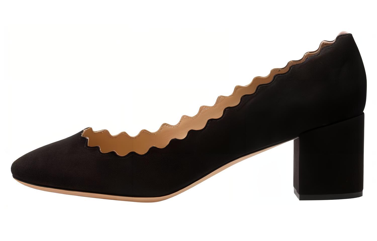 (W) Chloé Lauren High Heel 'Black Nappa Sheepskin'