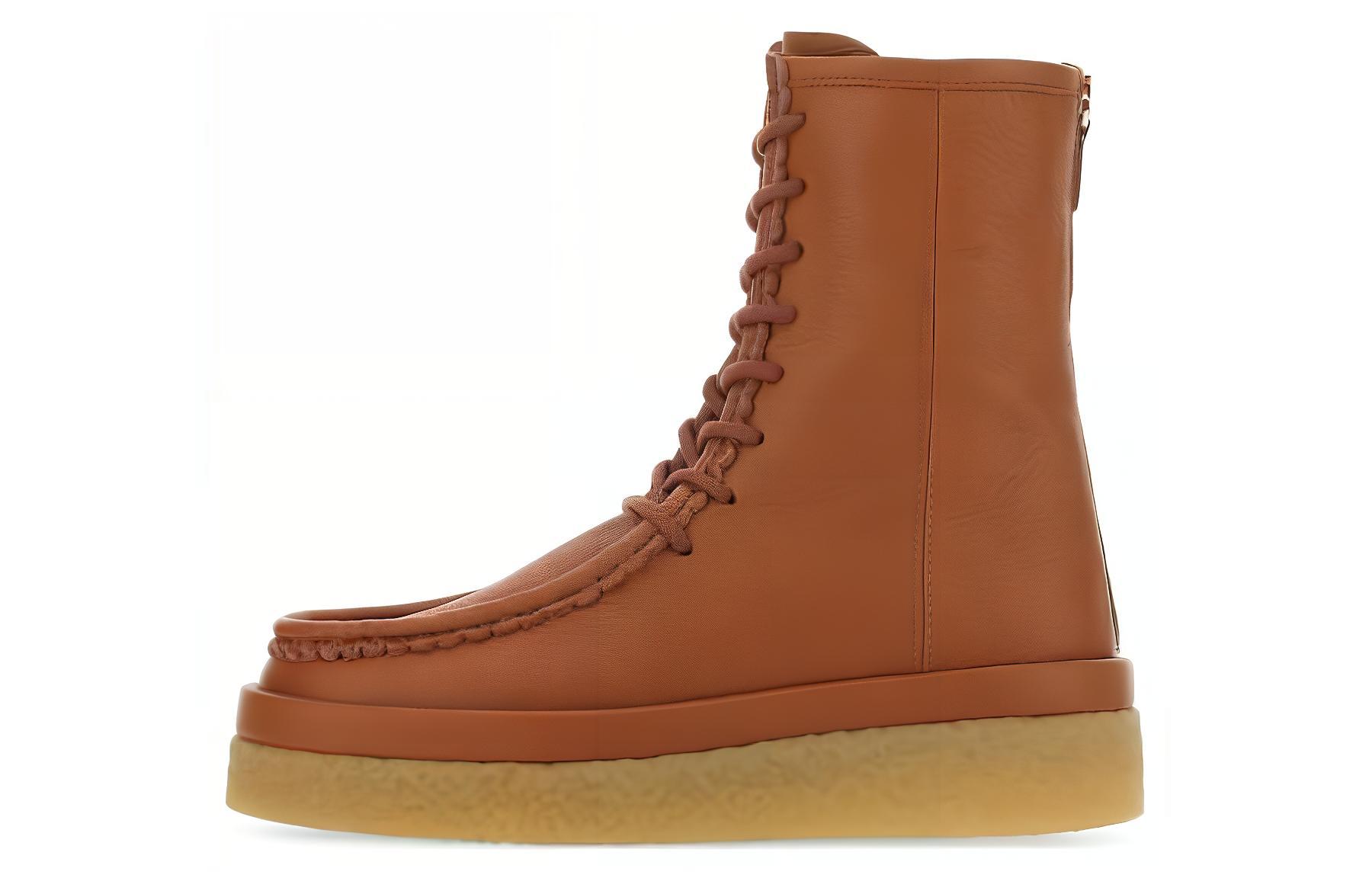 (W) Chloé Leather Ankle Boot 'Brown Fashion'