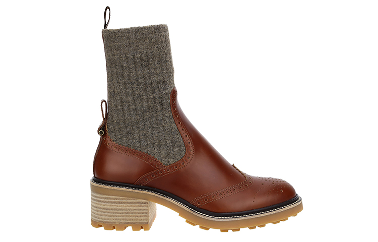 (W) Chloé Leather Ankle Boot 'Fashionable Versatile Casual Brown' 圖 2