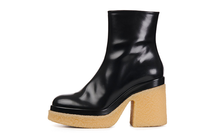 (W) Chloé Leather Ankle Boots 'Black Logo'