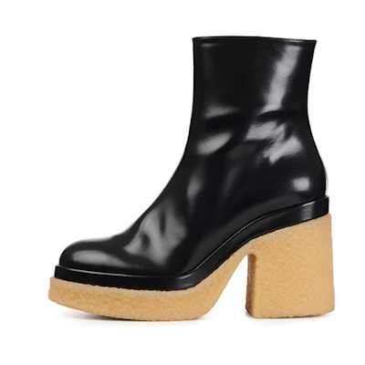 (W) Chloé Leather Ankle Boots 'Black Logo'