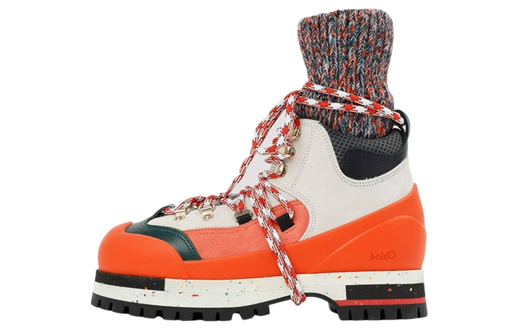 (W) Chloé Leather Ankle Boots 'Fashionable Orange Straps'