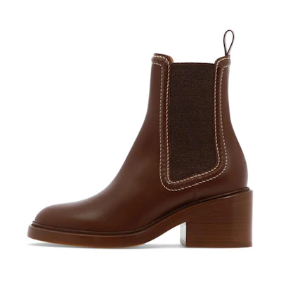 (W) Chloé Leather Chelsea Boots 'Brown'