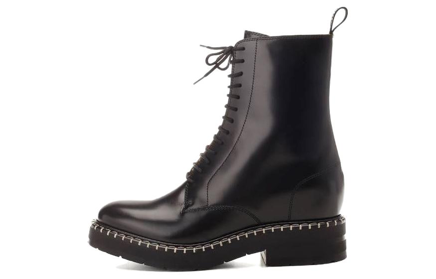 (Women) Chloé Leather Comfort Lace-Up Ankle Boots 4cm 'Black' CHC23W950GC001